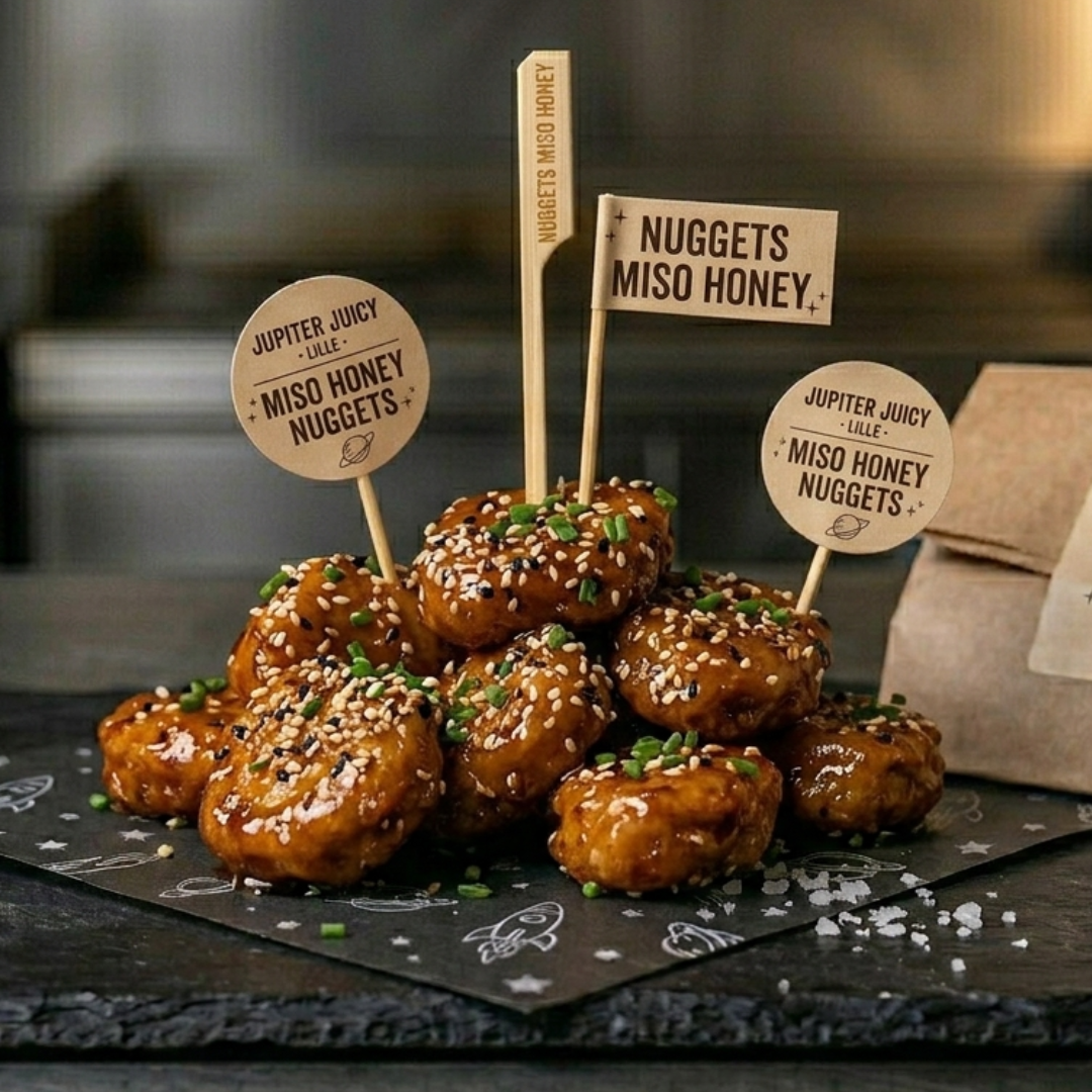 Nuggets Miso Honey sésame et ciboulette – Jupiter Juicy Galactosnack food truck Lille