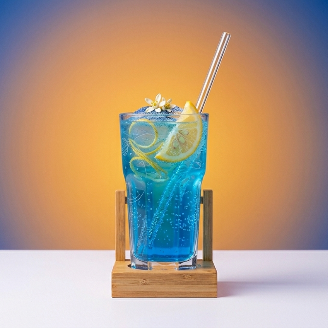 Yuzu Solar, boisson fraîche bleue au yuzu et citron – Jupiter Juicy food truck Lille
